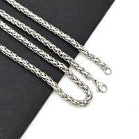Stainless Steel Chain halskæde, forgyldt, forskellige længde for valg & forskellig størrelse for valg, oprindelige farve, 2Strands/Bag, Solgt af Bag