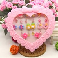 Resin Earring Clip, handmade, for children & different styles for choice, more colors for choice, 5CM, 7Pairs/Box, Sold By Box