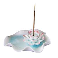 Siège d'encens, porcelaine, lotuslotophage, fait à la main, sans encens, plus de couleurs à choisir, 130x100x35mm, Vendu par PC