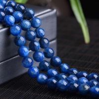 Cyanit Perle, rund, poliert, verschiedene Größen vorhanden, blau, verkauft von Strang