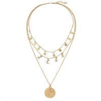 Multi Layer Necklace Zinc Alloy gold color plated three layers & oval chain & for woman & with rhinestone nickel lead & cadmium free 20mm Sold Per Approx 13.8 Inch Strand