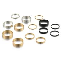 Cink Alloy Ring Set, Cink ötvözet, arany színű aranyozott, a nő, nikkel, ólom és kadmium mentes, Méret:7-10.5, 14PC-k/Set, Által értékesített Set