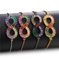 Bracelet cubique en laiton zircon pavent, avec zircon cubique, bijoux de mode & pour femme, plus de couleurs à choisir, 36x15mm, Vendu par PC