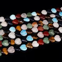 Полудрагоценный камень Бусины, Сердце, DIY & разный размер для выбора, разноцветный, продается Strand