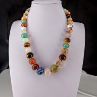 Natural Gemstone Necklace, DIY & Unisex, mixed colors, 13x18mm,13x16mm,9x14mm,7x12mm,6x10mm, Sold Per Approx 19.7 Inch Strand