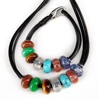 Edelstein Schmucksets, Armband & Halskette, unisex, gemischte Farben, 18x14mm, verkauft von Strang
