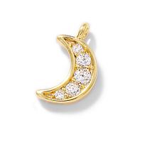 Cubic Zirconia Micro Pave Brass Pendant Moon gold color plated DIY & micro pave cubic zirconia metallic color plated nickel lead & cadmium free Approx 1mm Sold By Lot