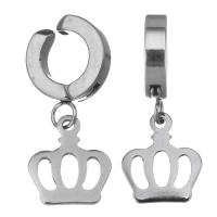 Stainless Steel Lever Back Earring, Crown, plated, fashion jewelry & for woman, 3x15mm,11x13mm, Sold By Pair