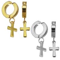 Stainless Steel Lever Back Earring, Cross, plated, fashion jewelry & for woman, more colors for choice, 3x15mm,7x12mm, Sold By Pair