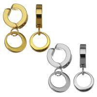 Stainless Steel Hoop Earring, plated, fashion jewelry & for woman, more colors for choice, 3x15mm,10mm, Sold By Pair