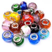 Lampwork perle European, možete DIY & velika rupa, više boja za izbor, 15x11mm, Rupa:Približno 5mm, Prodano By PC