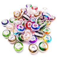 Kristall-Perlen, Kristall, Einbrennlack, DIY & mit Strass & glatt & großes Loch, mehrere Farben vorhanden, 15x10mm, Bohrung:ca. 5mm, verkauft von PC