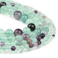 Fluorit Beads, grøn fluorit, Runde, lysegrøn, 4x4x4mm, 98PC/Strand, Solgt af Strand