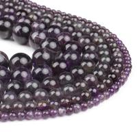 Quartz Beads, Round, dark purple, 98PC/Strand, Sold By Strand
