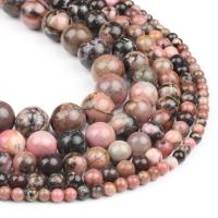 Black Vein Turquoise Beads, Round, red, 98PC/Strand, Sold By Strand