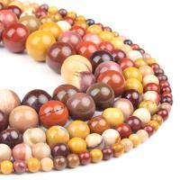 Natural Egg Yolk Stone Beads Round multi-colored Sold By Strand