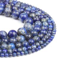 Natural Lapis Lazuli Beads, Round, blue, 98PC/Strand, Sold By Strand