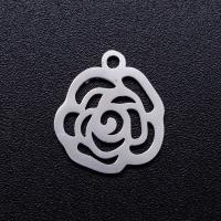 Stainless Steel Flower Pendant polished DIY Sold By PC