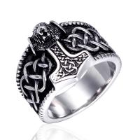 Stainless Steel Finger Ring, for man, silver color, 18mm, Sold By PC