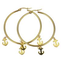 Stainless Steel Hoop Earring, plated, fashion jewelry & for woman, 47x50mm,7x10mm, Sold By Pair