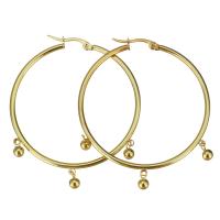 Stainless Steel Hoop Earring, plated, fashion jewelry & for woman, 47x50mm,4x6.5mm, Sold By Pair