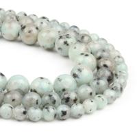 Lotus Jaspis Perlen, Lotos Jaspis, rund, poliert, weiß, 63/Strang, verkauft von Strang