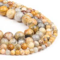 Natural Crazy Agate Beads, Round, polished, yellow, 4x4x4mm, 98PC/Strand, Sold By Strand