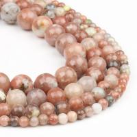 Gemstone Jewelry Beads Plum Stone Round polished reddish-brown Sold By Strand