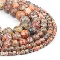 Leopard Skin Jasper Beads, Leopard Skin Stone, Round, polished, laterite, 98PC/Strand, Sold By Strand
