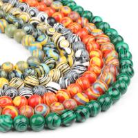 Perles malachites, Synthétique-Malachite, Rond, poli, plus de couleurs à choisir, 4x4x4mm, 98PC/brin, Vendu par brin