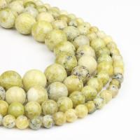 Turquoise Beads, Olivine Turquoise, Round, polished, yellow, 63PC/Strand, Sold By Strand