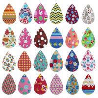 Easter Jewelry, PU Leather, Teardrop, DIY & different designs for choice, more colors for choice, 55x36mm, Sold By Pair
