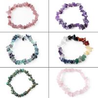 Gemstone Bracelets, Gemstone Chips, random style & natural, more colors for choice, 1cm, Sold Per Approx 6.2 Inch Strand