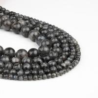 Labradorit Perlen, rund, poliert, schwarz, 98PC/Strang, verkauft von Strang