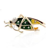 Zinc Alloy Brooches with Rhinestone Unisex & enamel green Sold By PC