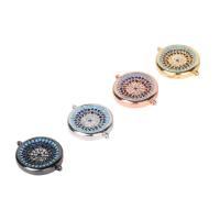 Cubic Zirconia Micro Pave Brass Connector, Round, plated, DIY & micro pave cubic zirconia, more colors for choice, nickel, lead & cadmium free, Sold By PC