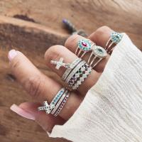 Zinc Alloy Ring Set platinum plated for woman & with rhinestone nickel lead & cadmium free Sold By Set