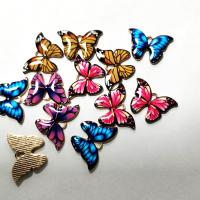 Zinc Alloy Enamel Pendants Butterfly plated DIY nickel lead & cadmium free Sold By Bag