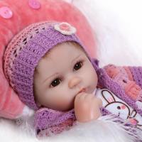 Klud Genfødt Baby Doll, med Silicone, for børn, lilla, 400x200x140mm, Solgt af PC