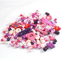 Crianças DIY Cadeia Beads setembro, madeira, cordãocorda fina & contasmiçanga, cores misturadas, 230x200mm, Aprox 330PCs/box, vendido por box