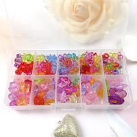 Children DIY String Beads Set, Acrylic, for children, more colors for choice, 128x66x22mm, Sold By Box