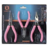 Carbon Steel Crimping Plier with PVC Plastic durable pink 120mm Sold By Lot