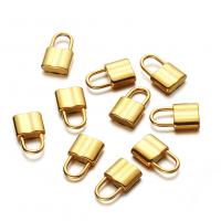 Stainless Steel Pendants, Lock, plated, DIY, more colors for choice, 10x17mm, 50PCs/Bag, Sold By Bag