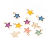 Tibetan Style Enamel Pendants, Star, gold color plated, DIY, more colors for choice, 12x12mm, Hole:Approx 1.2mm, 50PCs/Bag, Sold By Bag