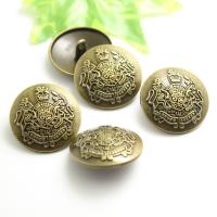 Zinc Alloy Shank Button, Ronde, Gesneden, verschillende grootte voor keus, antieke bronskleur, nikkel, lood en cadmium vrij, Verkocht door PC