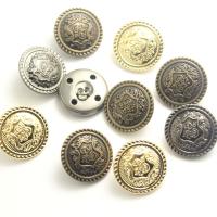 Brass Shank Button Round plated carved nickel lead & cadmium free Sold By PC