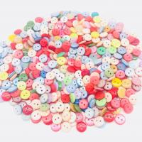 Resin 2-Hole Button, random style & DIY & mixed, more colors for choice, 11-14mm, Approx 600PCs/Bag, Sold By Bag