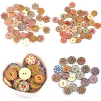 Dřevo Button, náhodně odesláno & DIY, smíšené barvy, 20mm, Prodáno By PC