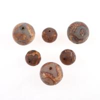 Natural Tibetan Agate Dzi Beads, Ellipse, more colors for choice, 14x14mm, 5PCs/Bag, Sold By Bag