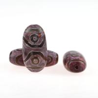 Naturlige tibetanske Agate Dzi Beads, Tibetansk agat, Kolonne, lilla, 22x15x43mm, 1/PC, Solgt af PC
